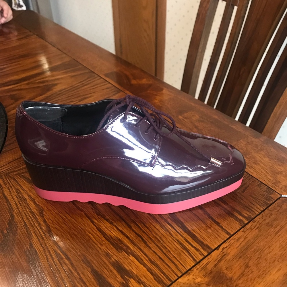 Zara burgundy oxfords